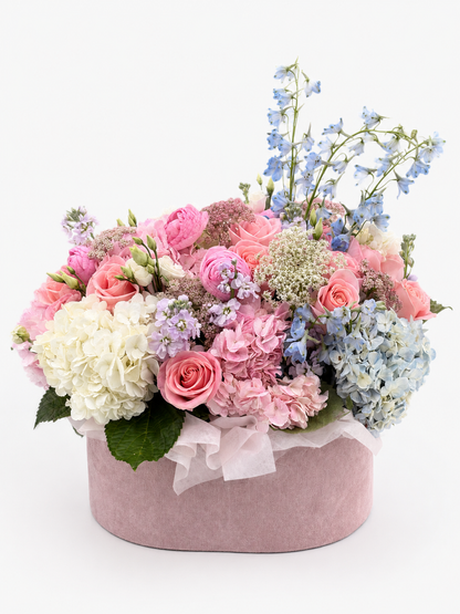 Pastel Luxury Flower Box — Blush Roses, Peonies or Orchids Hydrangeas | Granada Floral San Diego