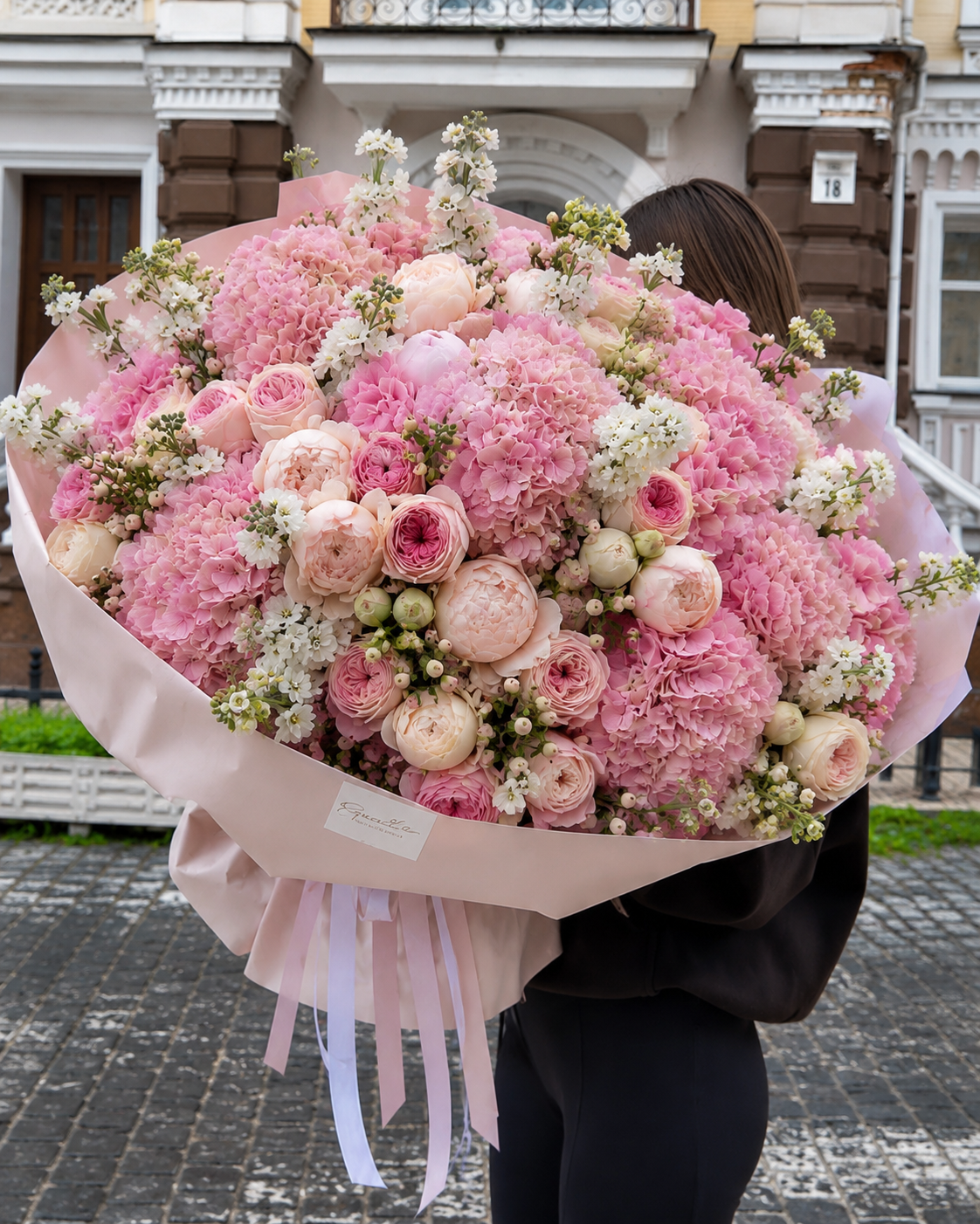 Granada Elegant Russian-Style Flower Arrangement | Luxury Hydrangea & Rose Bouquet San Diego