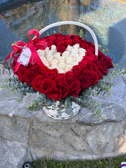 Floral heart basket