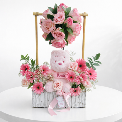 Romantic Luxury Rose Arrangement with Plush Gift