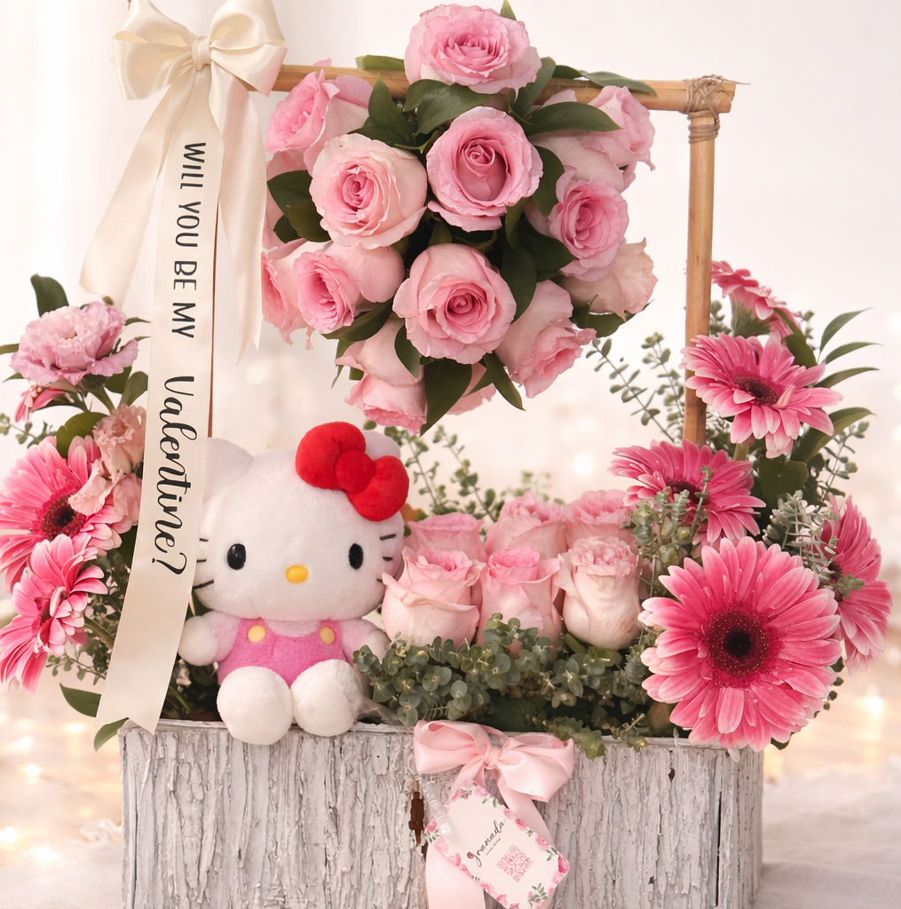 Romantic Luxury Rose Arrangement with Plush Gift