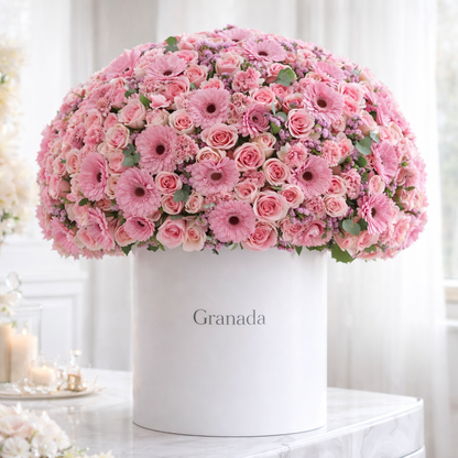 Grand Pink Garden Luxury Floral Arrangement | Oversized Statement Flowers