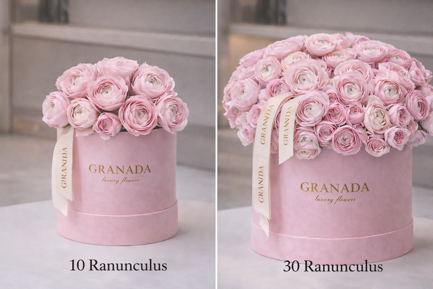 Luxury Ranunculus Flower Box – Soft Pink