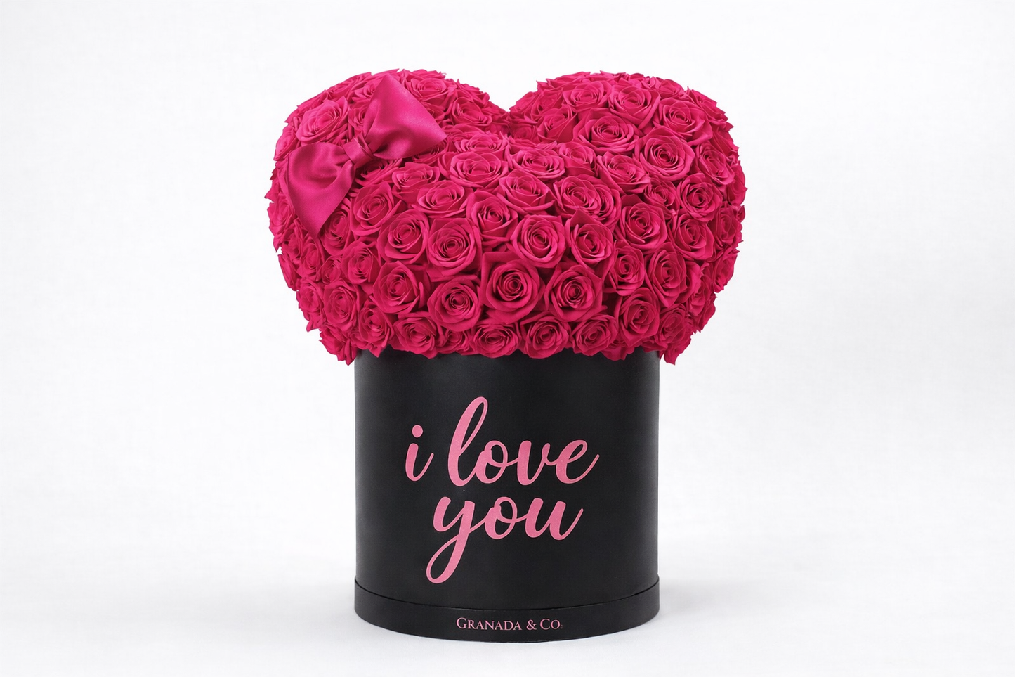 Luxury Heart Rose Box – Hot Pink “I Love You” Edition | Same-Day Delivery San Diego