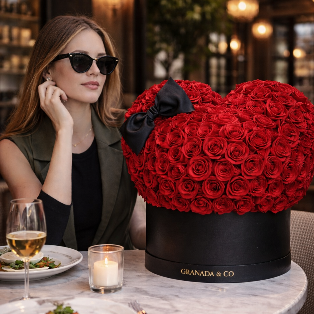 Luxury Heart Rose Box – Hot Pink “I Love You” Edition | Same-Day Delivery San Diego
