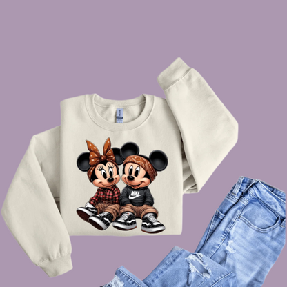 Vintage Mickey and Minnie Sweatshirt, Gift For Couples, Lovely Sweatshirt, Magic Trip Hoodie, Animation Mickey Mouse, Disney Trip Sweatshirt