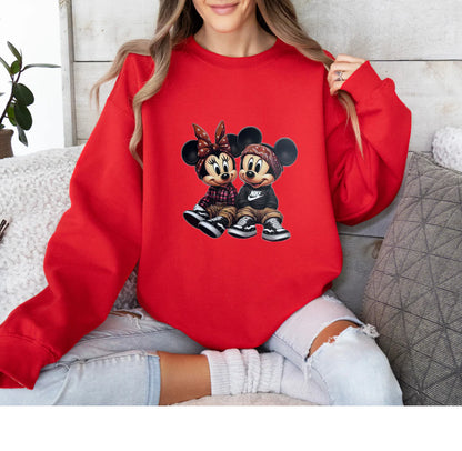 Vintage Mickey and Minnie Sweatshirt, Gift For Couples, Lovely Sweatshirt, Magic Trip Hoodie, Animation Mickey Mouse, Disney Trip Sweatshirt