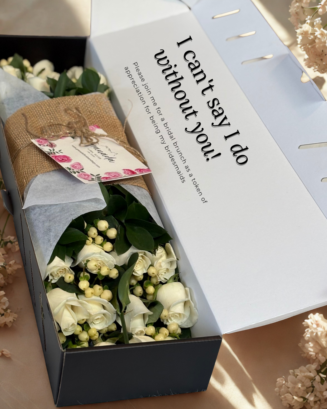 Luxury Flower Box with 24 Roses – Personalized Gift | Granada Floral San Diego