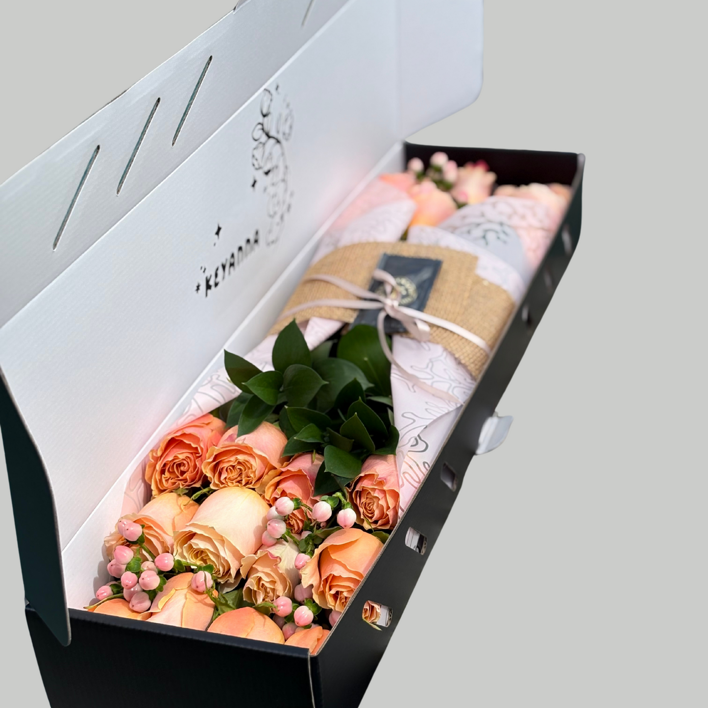 Luxury Flower Box with 24 Roses – Personalized Gift | Granada Floral San Diego