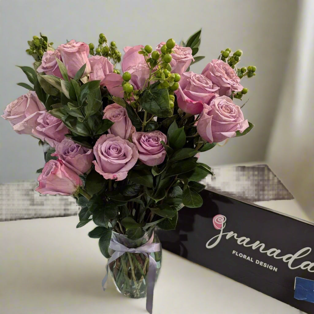 Luxury Flower Box with 24 Roses – Personalized Gift | Granada Floral San Diego