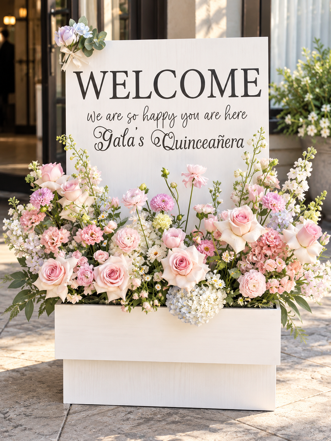 Custom Flower Box Welcome Sign For Events, Wedding Welcome Sign With Flower Box, Unique Personalized Wedding Decor, Elegant Wedding Display