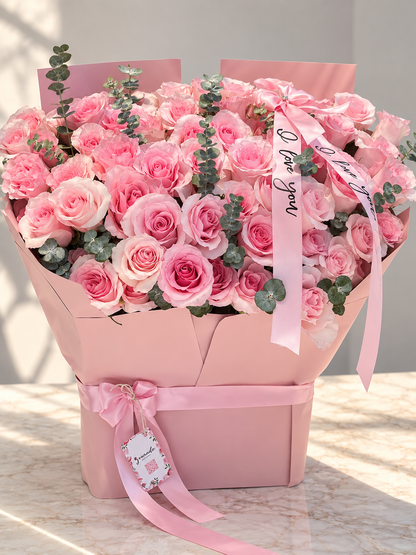 Elegant Pastel Rose Bouquet San Diego | Premium Roses Same-Day Delivery – Granada Floral