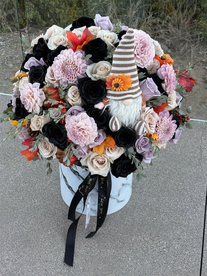 Midnight Harvest Gnome Flower Arrangement