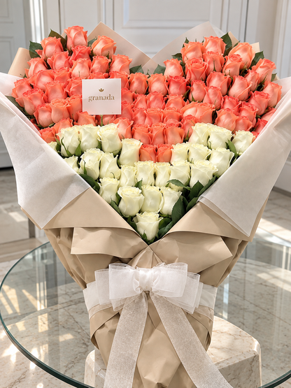 Granada Premium Heart-Shaped Rose Bouquet with Chocolates | Luxury Gift San Diego