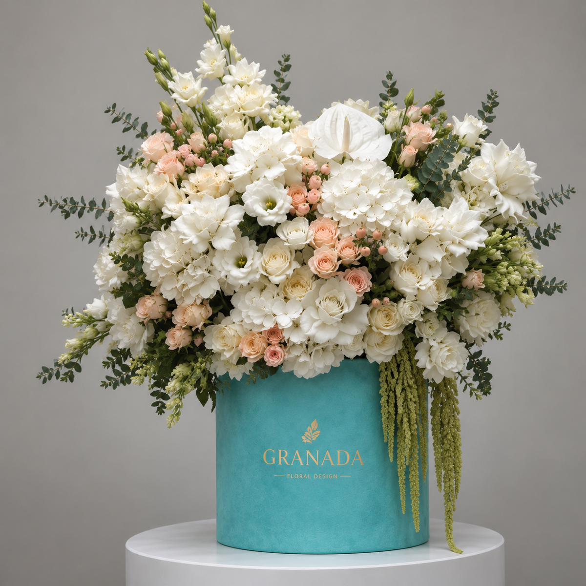 Turquoise luxury white flower box San Diego