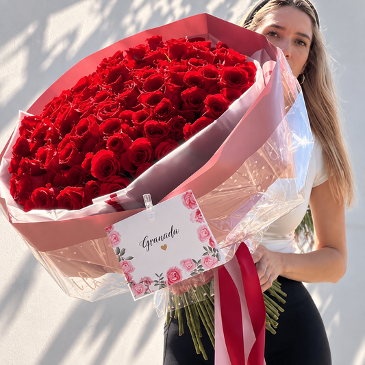 Copa Rose Bouquet San Diego | Luxury Round Hand-Tied Roses – Granada Floral