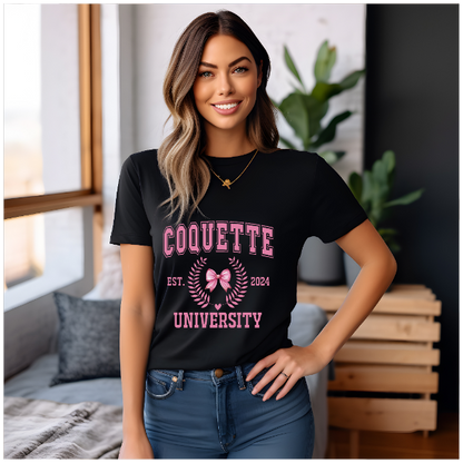 Coquette University T-Shirt | Trendy Women’s Graphic Tee for Casual Style