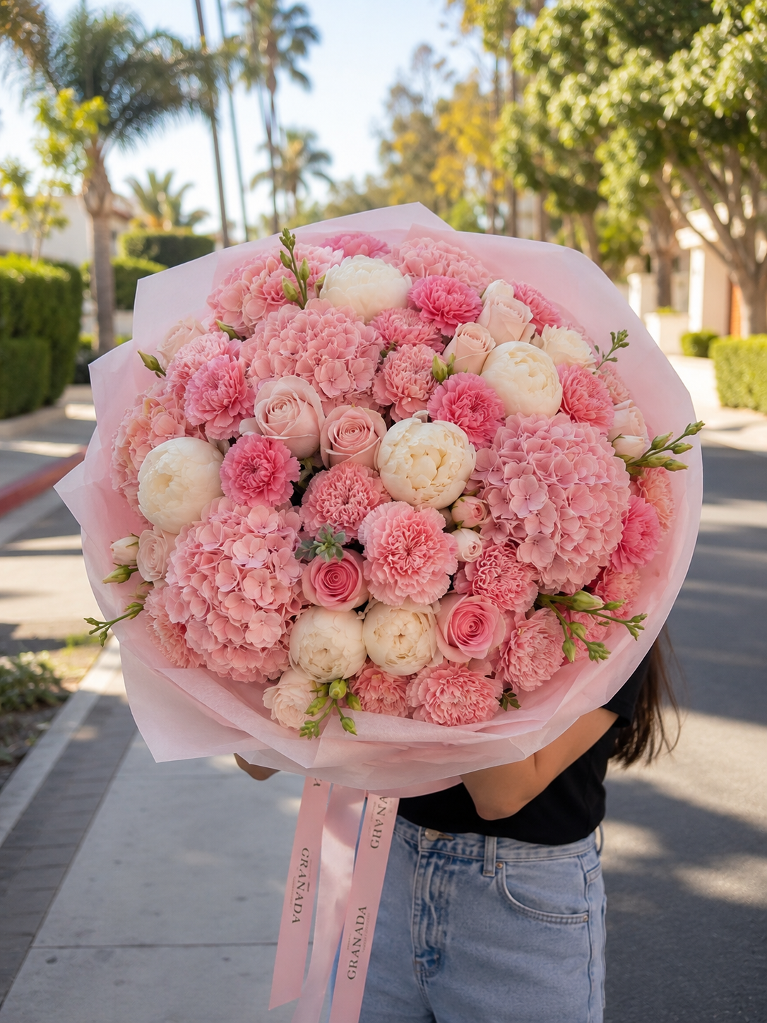 Russian-Style Flower Arrangement | Hydrangeas & Roses Bouquet San Diego – Granada Floral
