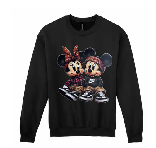 Vintage Mickey and Minnie Sweatshirt, Gift For Couples, Lovely Sweatshirt, Magic Trip Hoodie, Animation Mickey Mouse, Disney Trip Sweatshirt