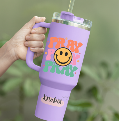 Pray Pray Pray Smile Water Bottle – Stay Hydrated with Faith & Positivity