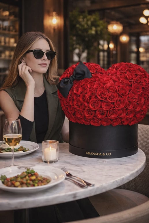 Luxury Heart Rose Box – Hot Pink “I Love You” Edition | Same-Day Delivery San Diego