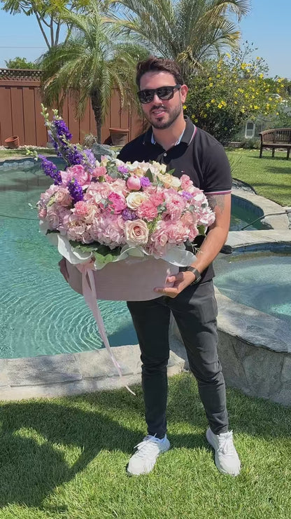 Pastel Luxury Flower Box — Blush Roses, Peonies or Orchids Hydrangeas | Granada Floral San Diego