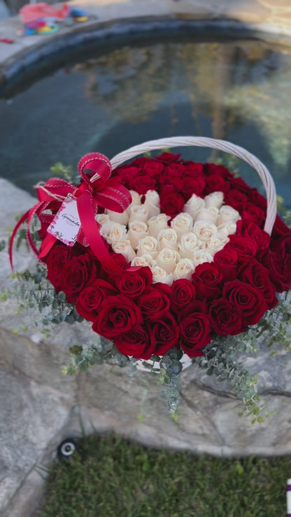 Floral heart basket