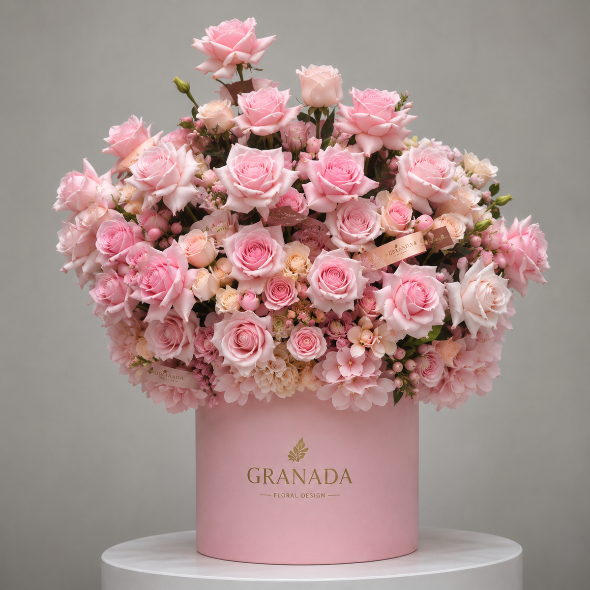 Luxury pink rose flower box Granada Floral San Diego