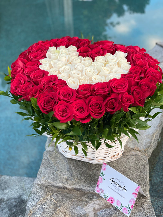 Floral heart basket