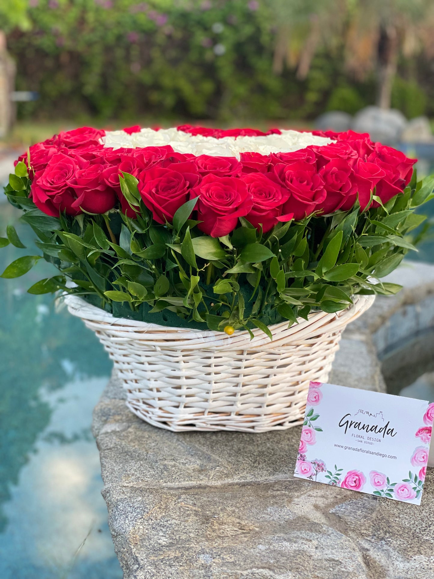 Floral heart basket