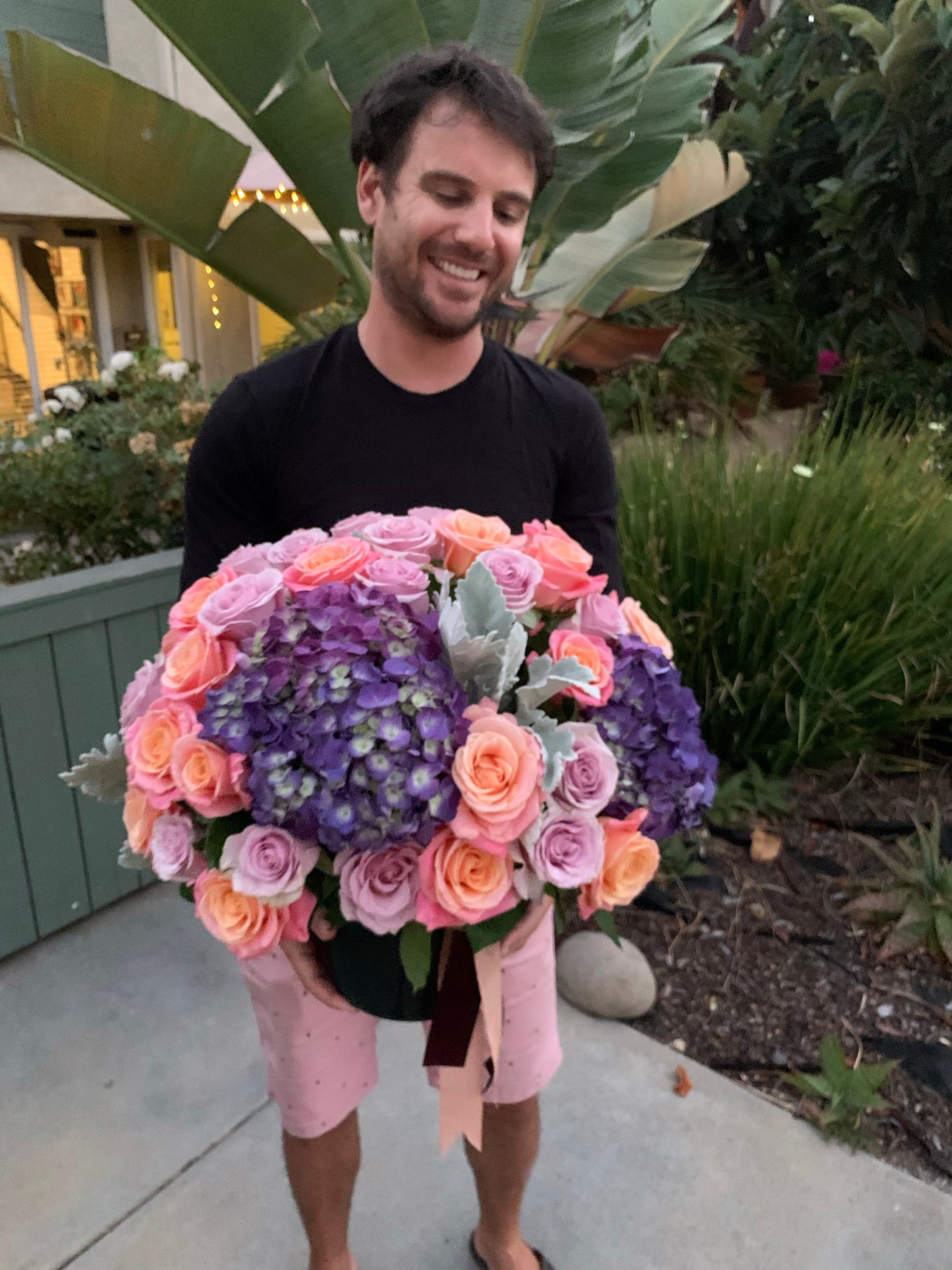 Hydrangeas and roses