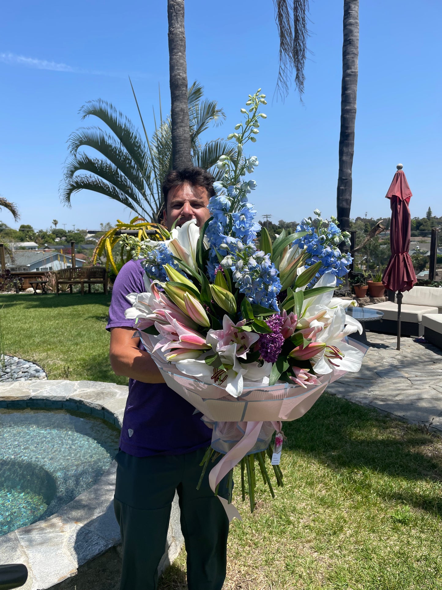 Lilys and delphiniums