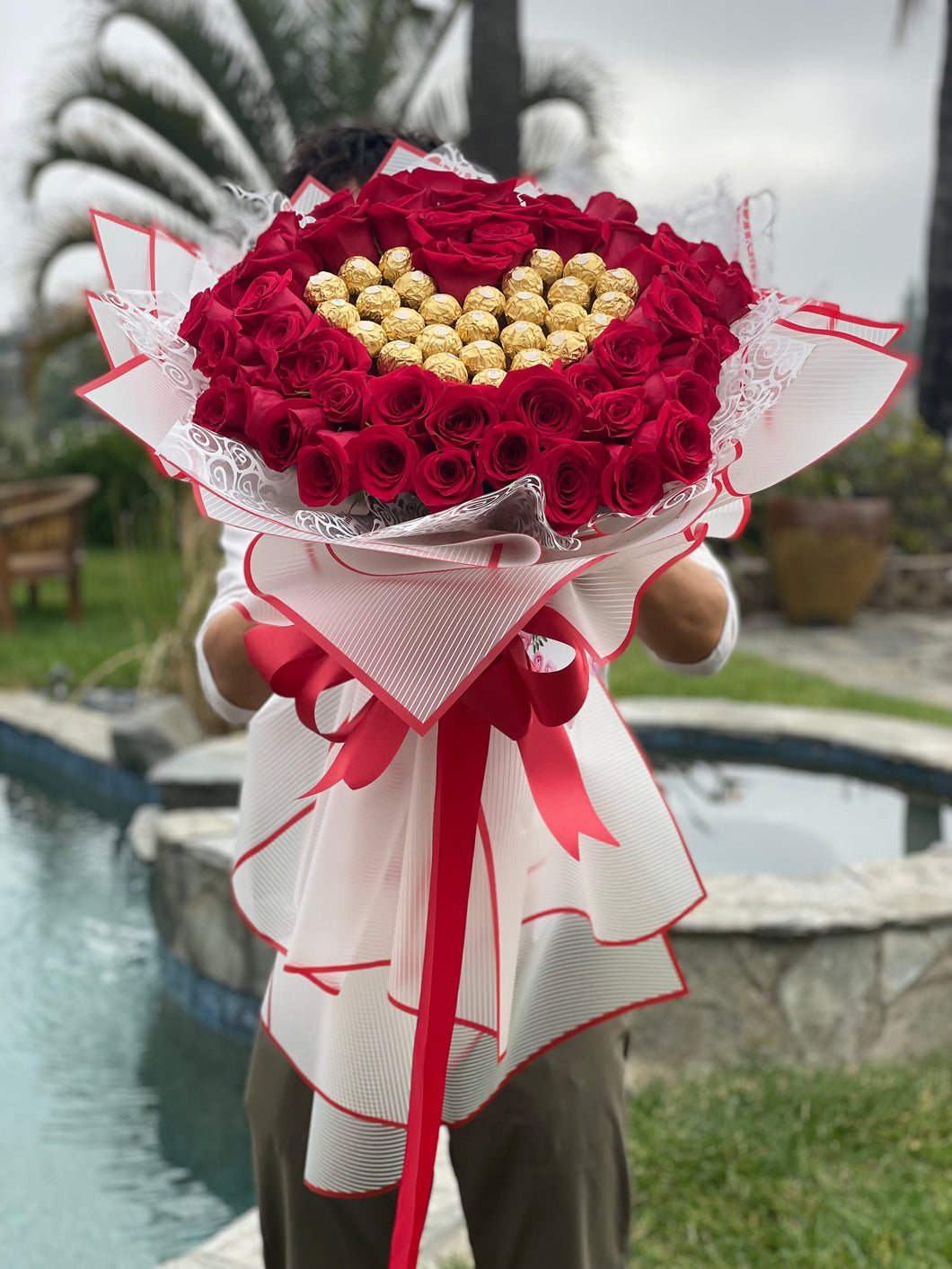 Red chocolates bouquet