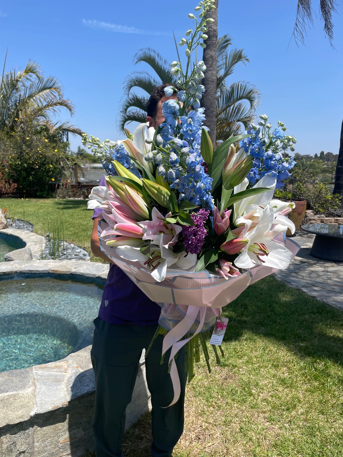 Lilys and delphiniums