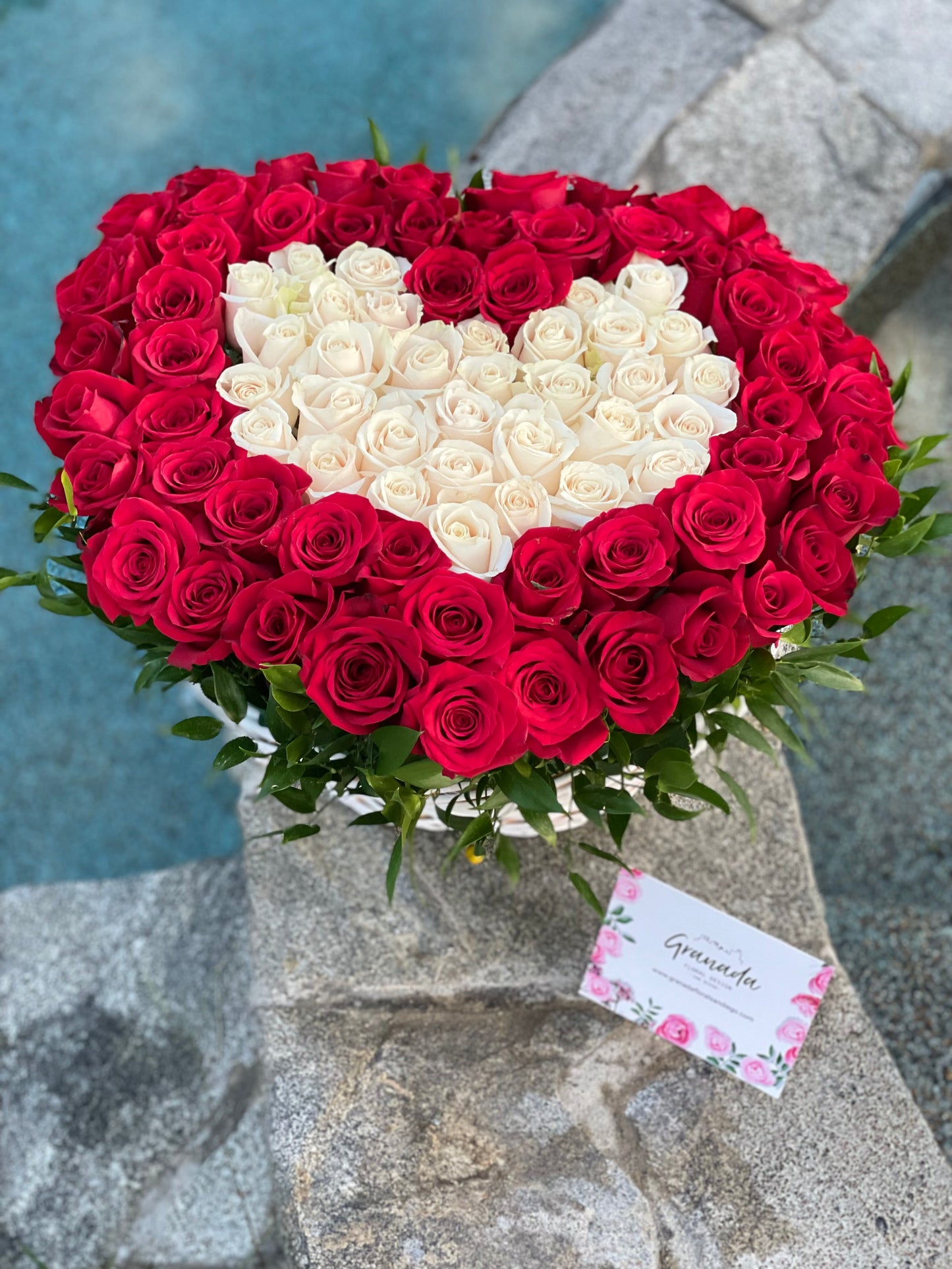 Floral heart basket